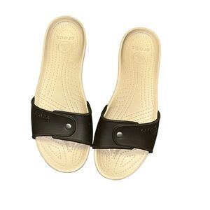 Crocs Cobbler Slides Slip On Sandals Shoes Comfort Retro brown size 10